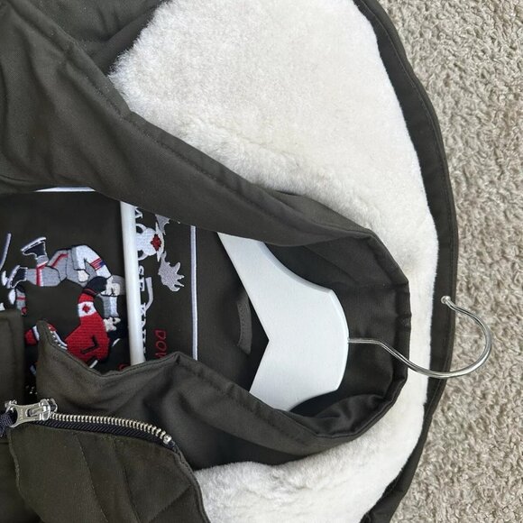 Moose Knuckles Men's Army Green W/Ivory Saint-Ulric Down Parka, Size Large - Picture 11 of 15